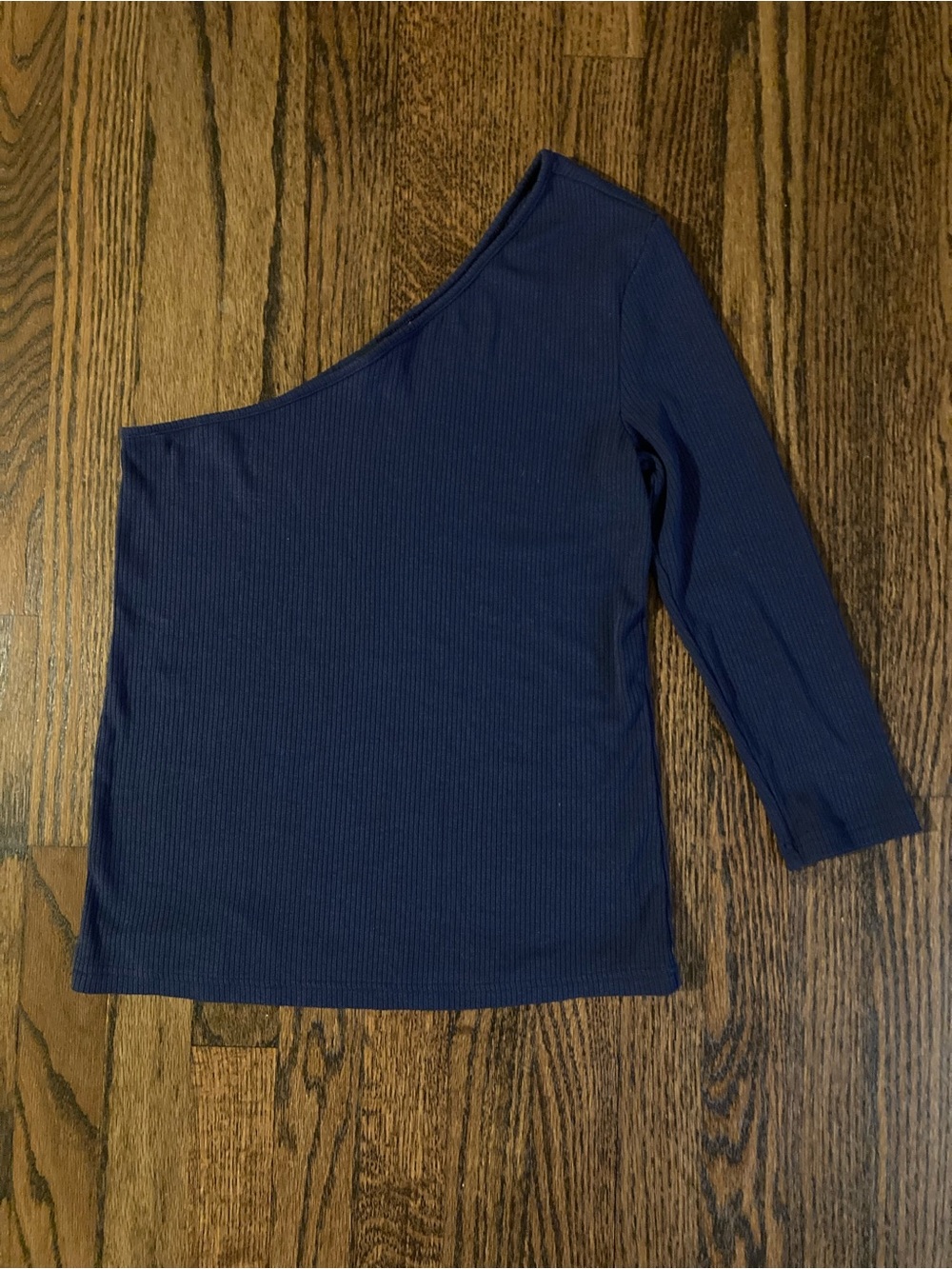 Banana Republic Ribbed One-Shoulder 3/4 Sleeve Top